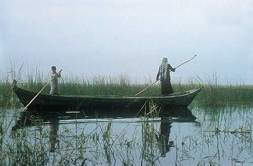 Arab canoe on the River Euphrates, Iraq